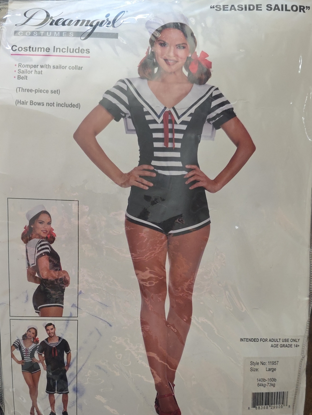Dreamgirl Seaside Sailor Women's Black & White Sailor Romper